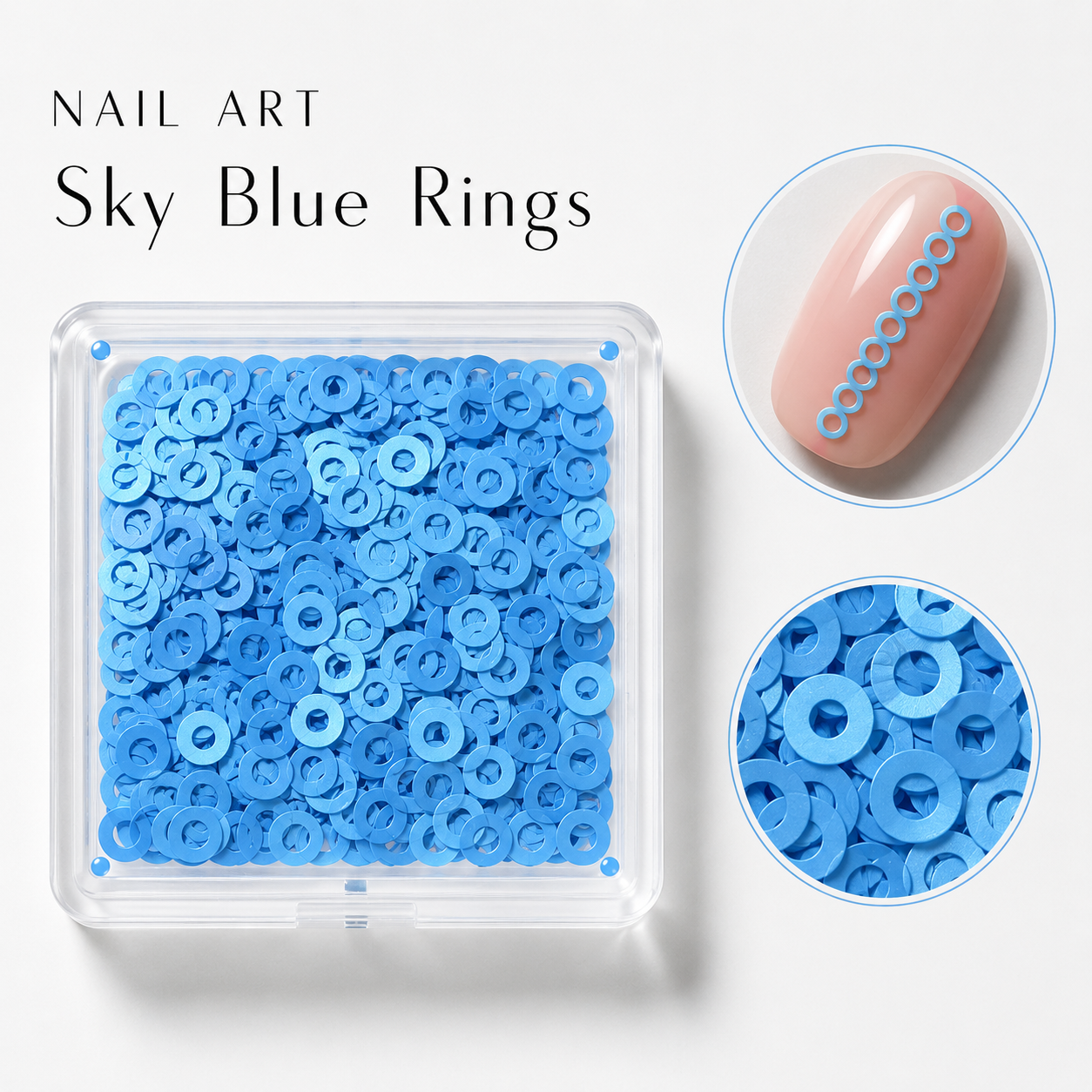Image of Nail Art Sky Blue Rings