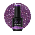 Ojă semipermanentă Coria Purple Glow 43 – mov cu sclipici, flacon 15 ml