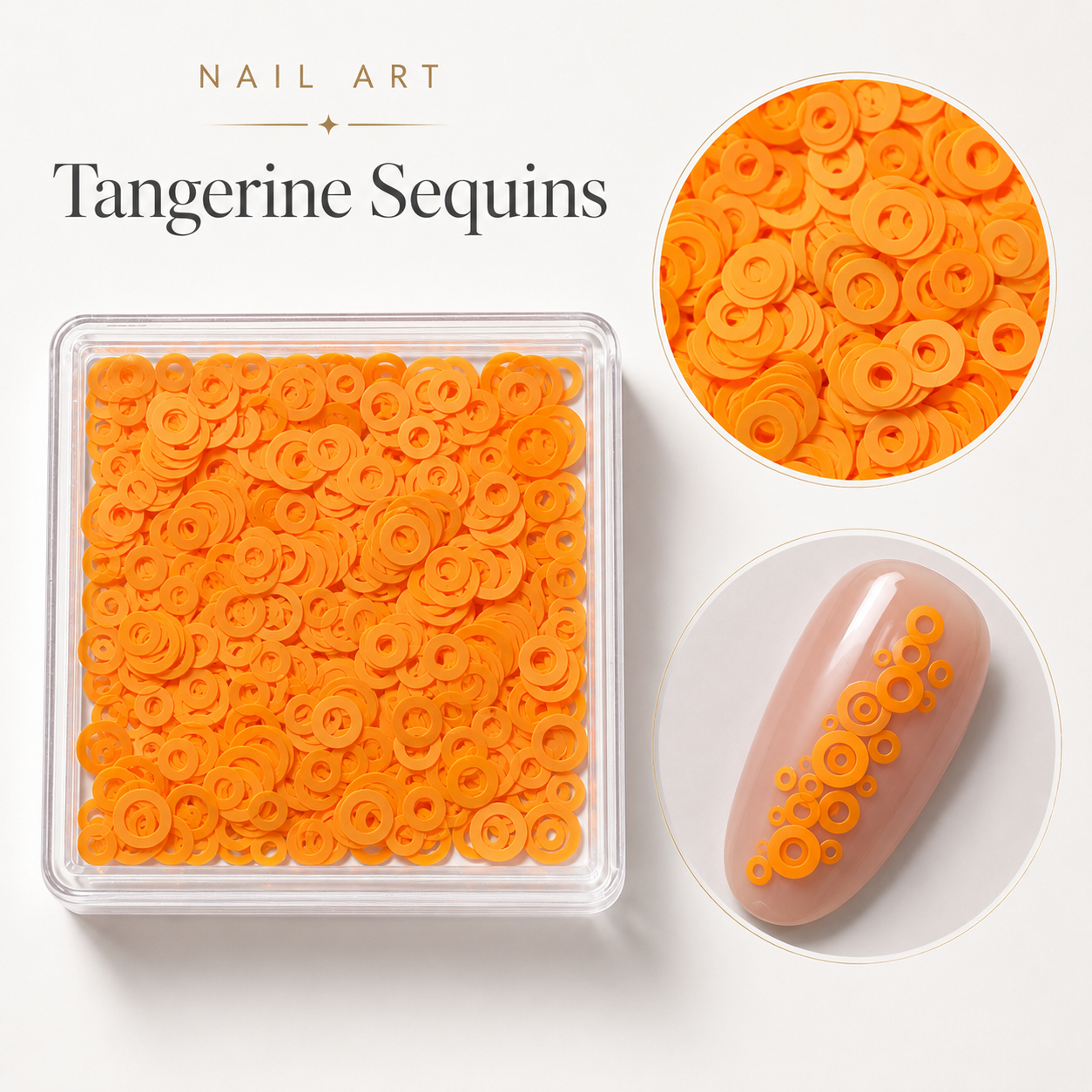 Image of Nail Art Tangerine Sequins