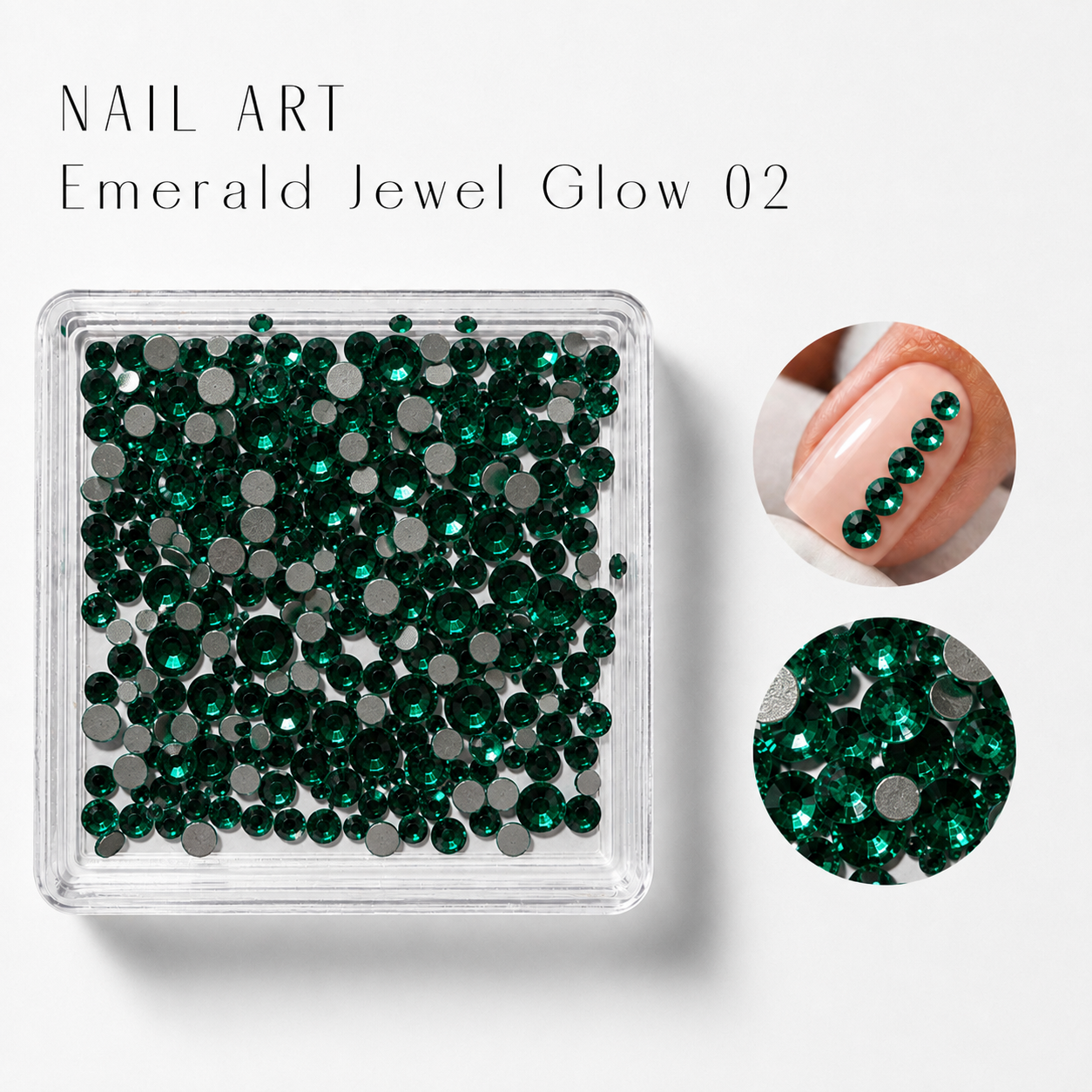 Image of Nail Art Emerald Jewel Glow 02
