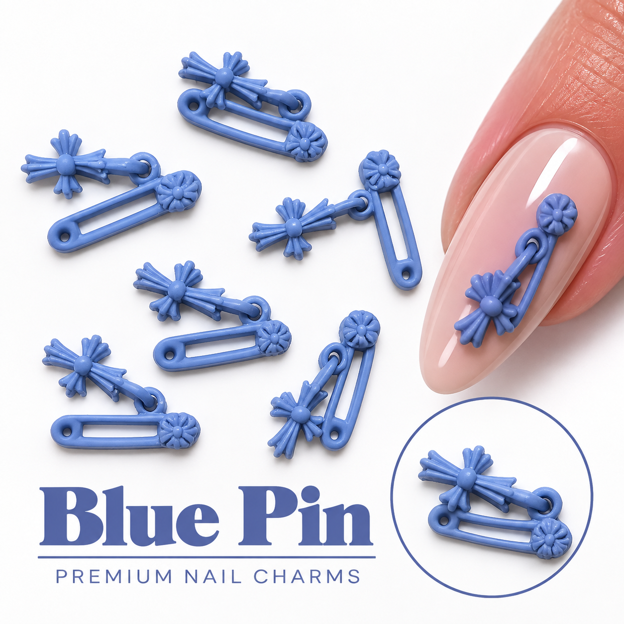 Image of Nail Art Charm Blue Pin
