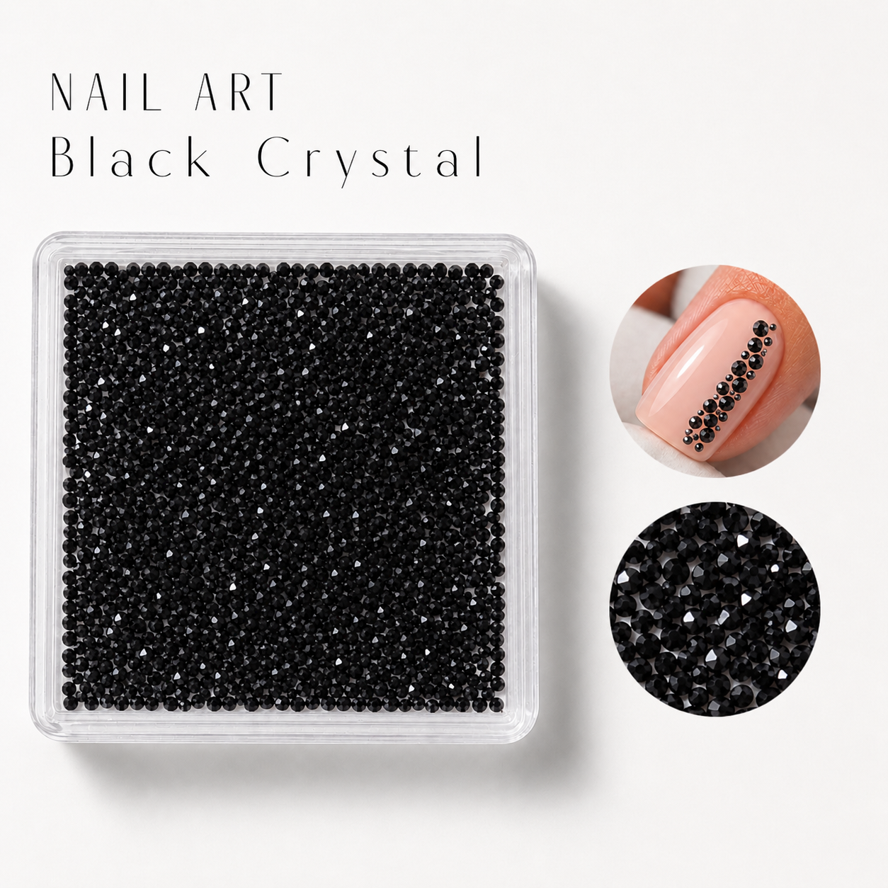 Image of Nail Art Black Crystal