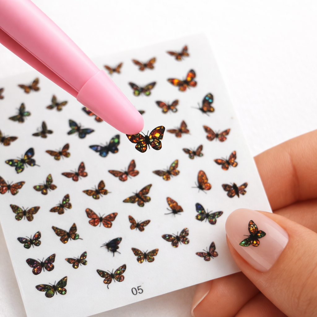 Penseta Inox Varf Drept NAILArt-Pink