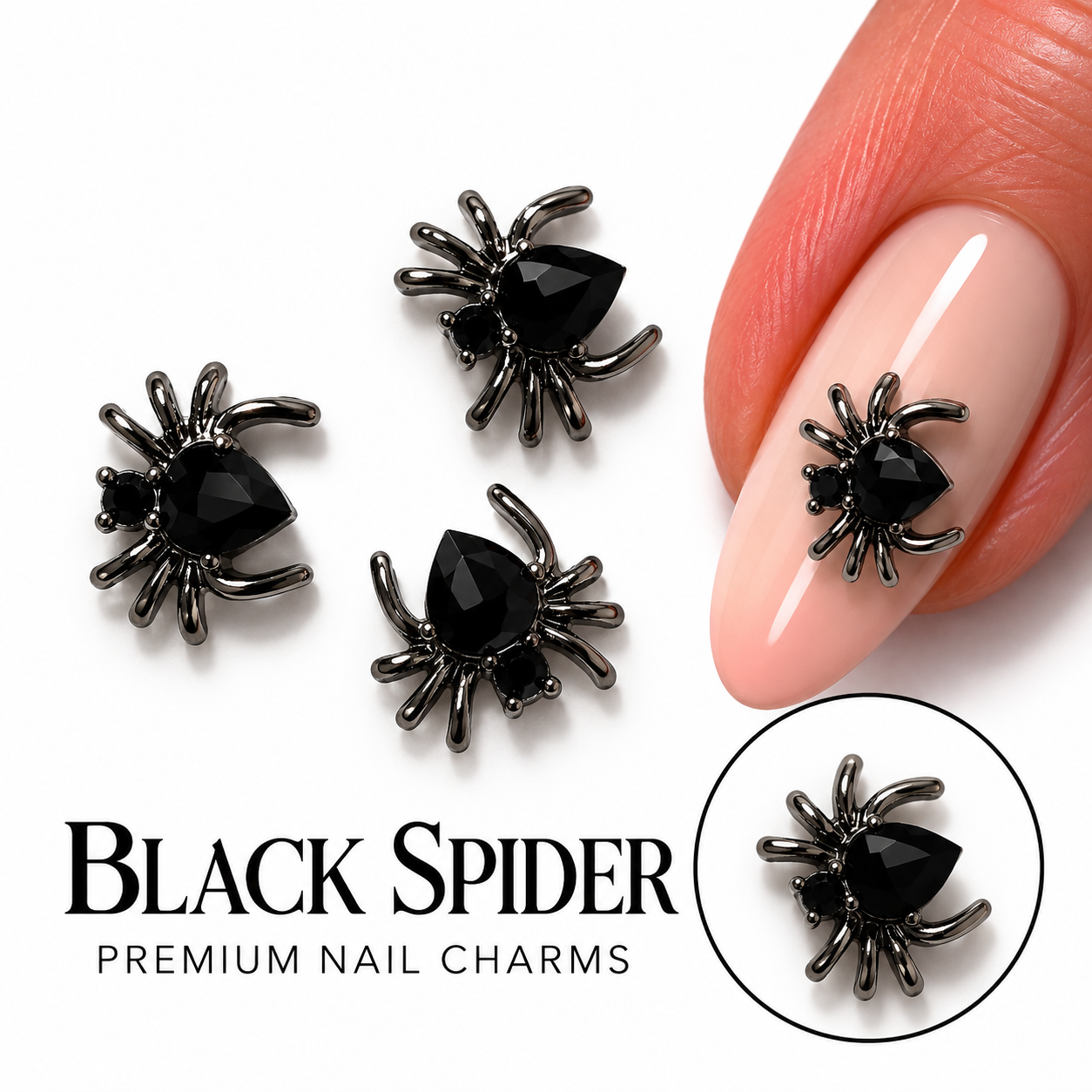 Image of Nail Art Black Spider