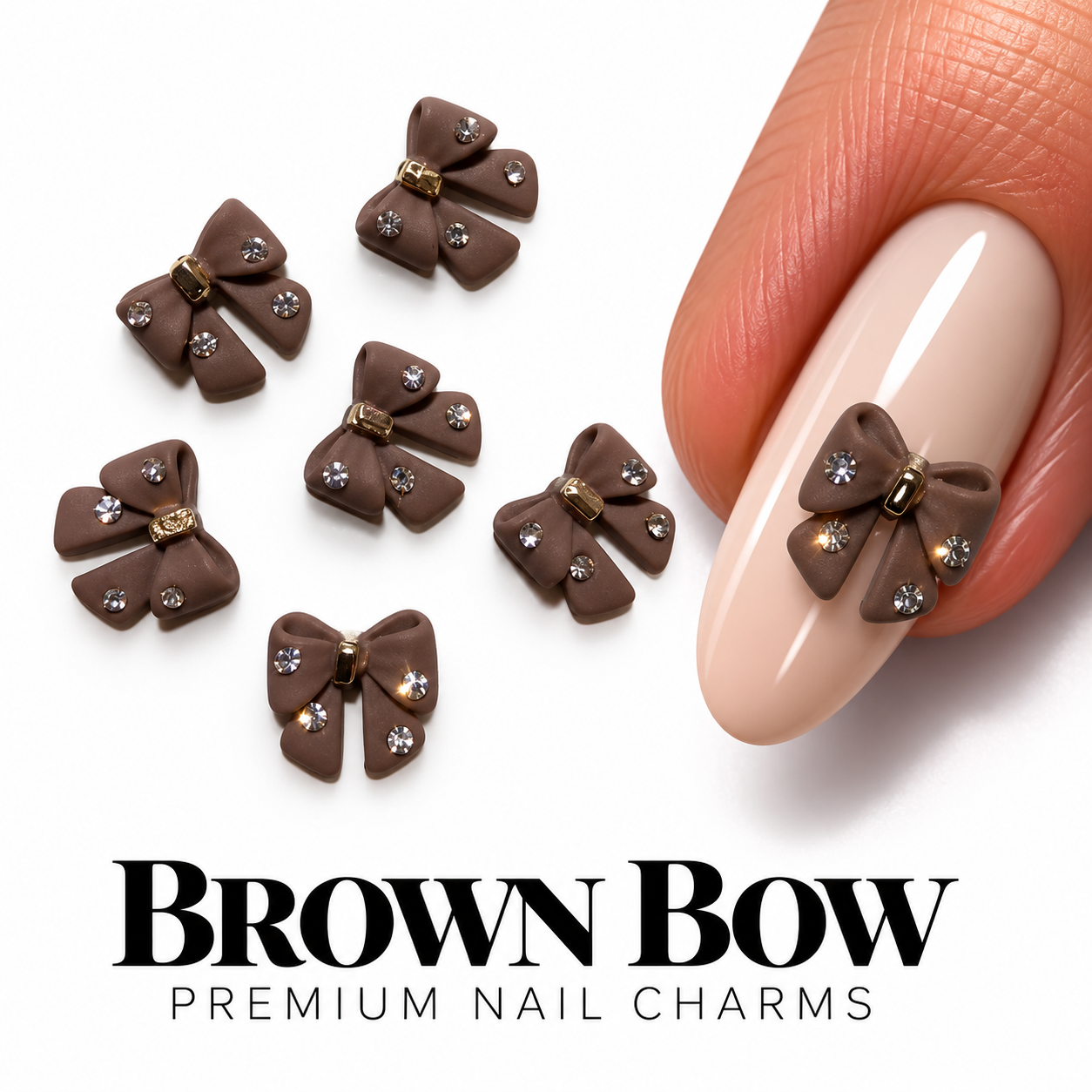 Image of Nail Art Brown Bow