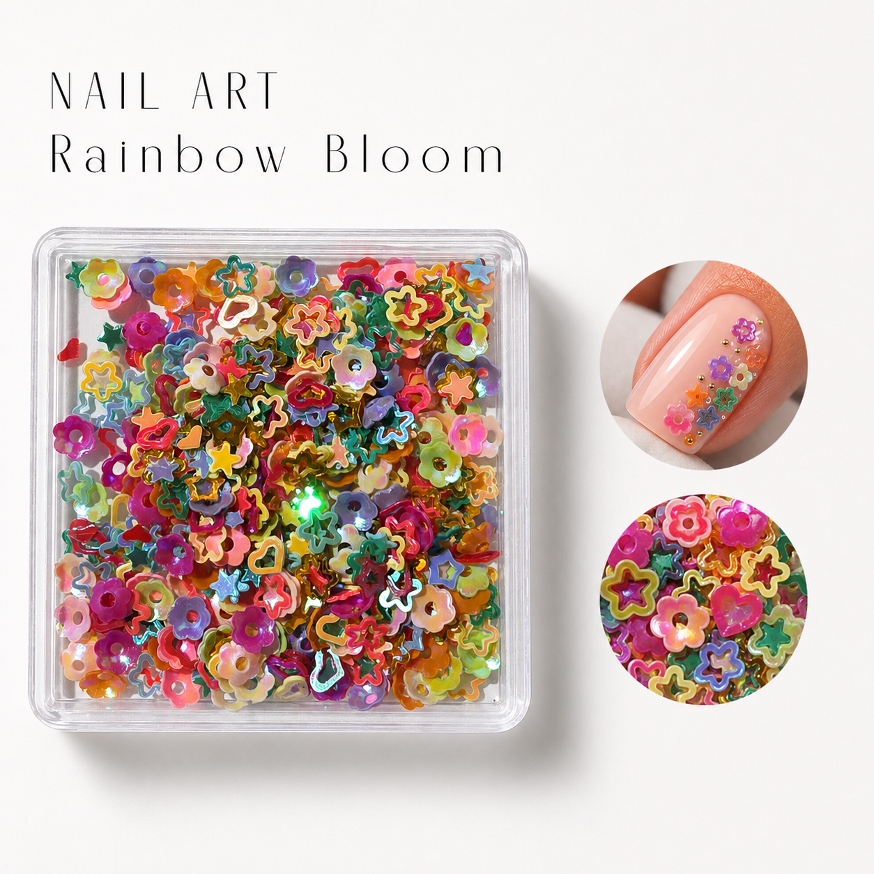 Image of Nail Art Rainbow Bloom