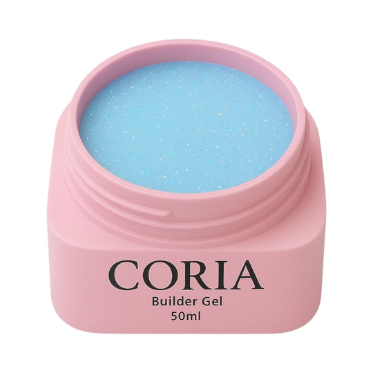 Builder Gel Stellar Shine 050 – borcan Coria roz cu gel bleu