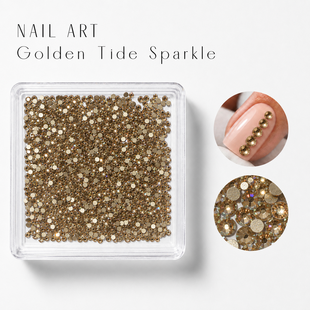 Image of Nail Art Golden Tide Sparkle