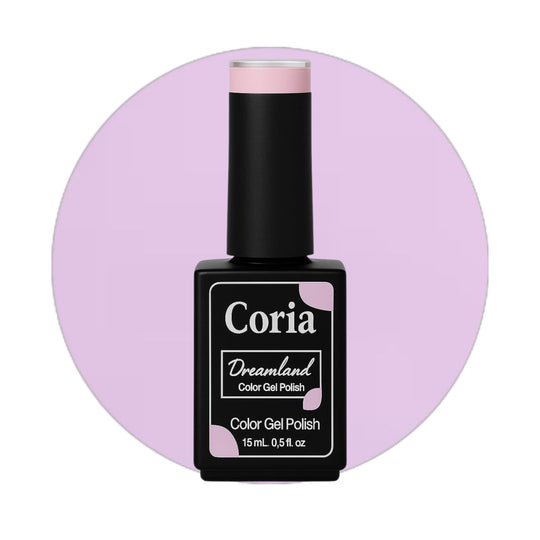 Ojă semipermanentă Coria Dreamland 22 15 ml – flacon negru pe cerc lila