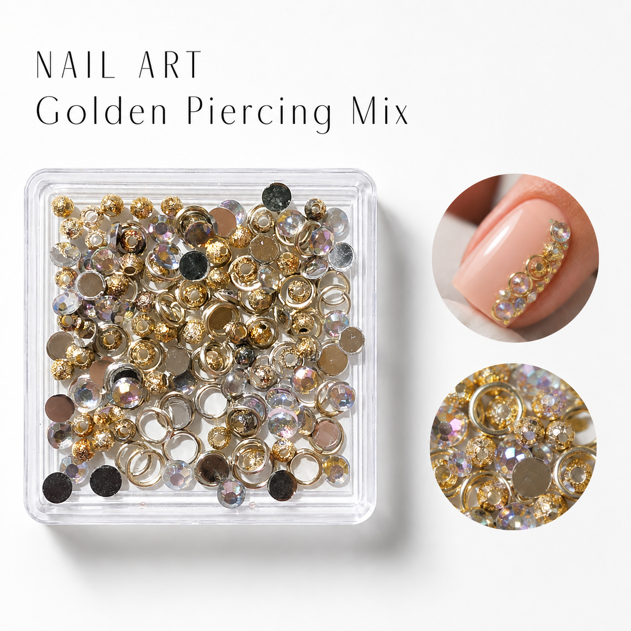Image of Nail Art Golden Piercing Mix