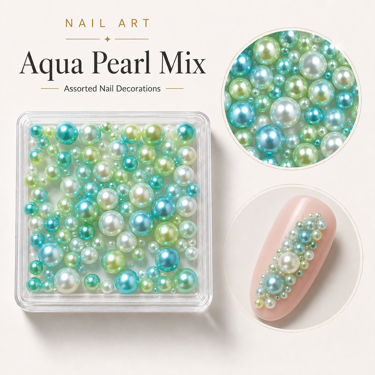 Image of Nail Art Aqua Pearl Mix