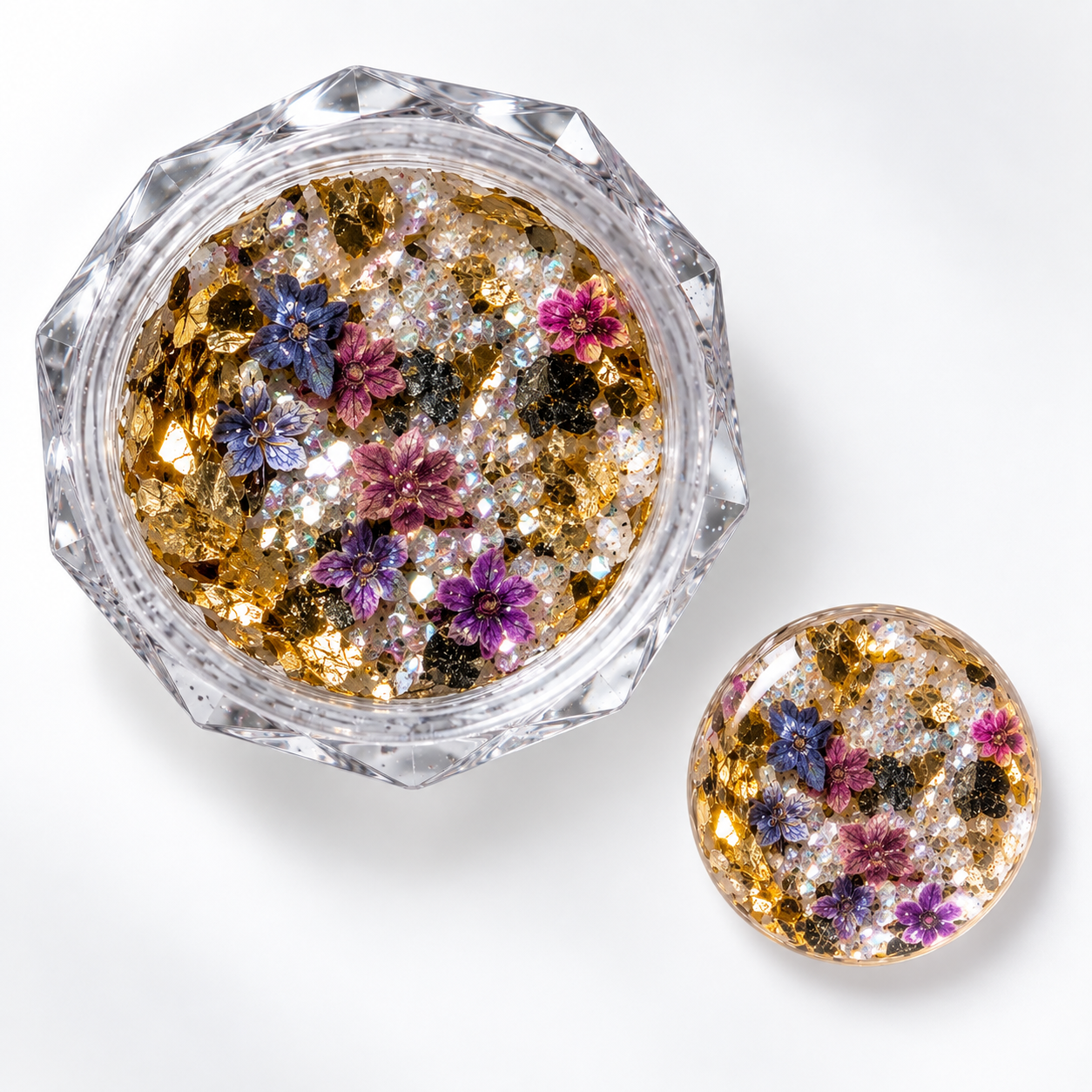 Image of Nail Art Fleur Glass 03