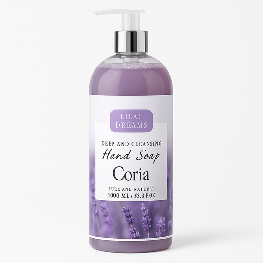 Săpun lichid pentru mâini Coria Lilac Dreams, flacon cu pompă 1000 ml