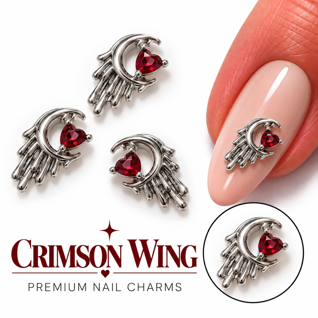 Image of Nail Art Crimson Wings