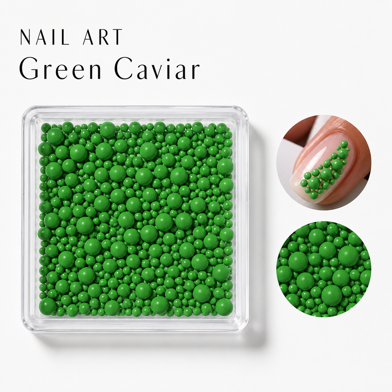 Image of Nail Art Green Caviar 1-3mm