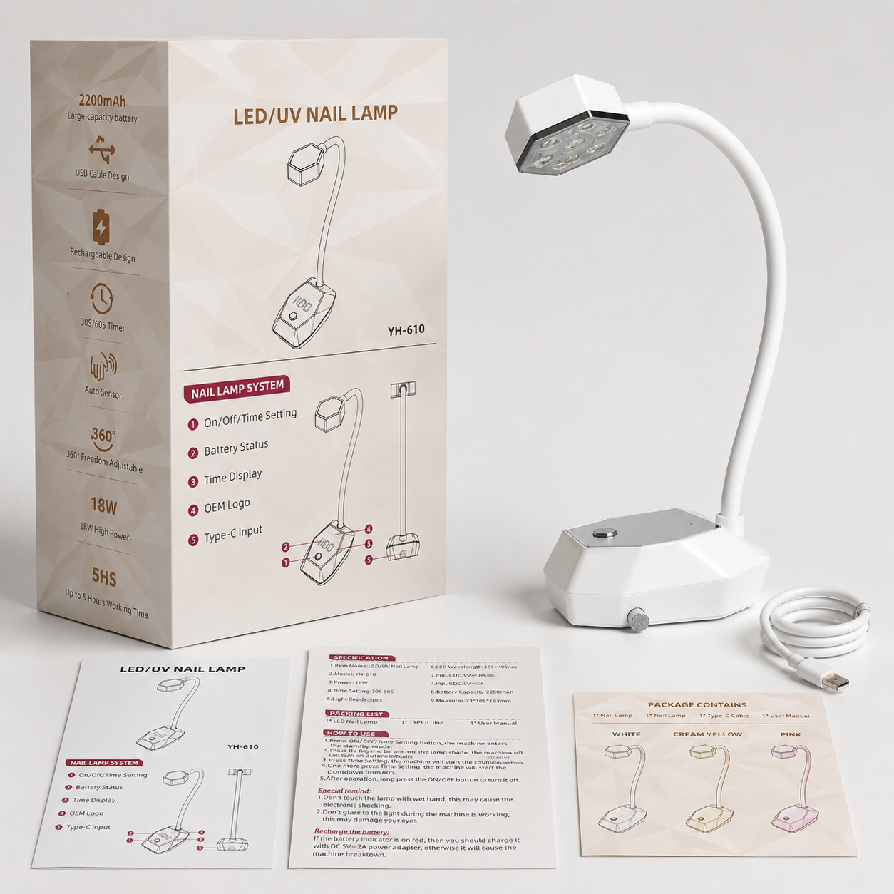 Image of Lampa UV/LED Profesionala 18W cu Senzor si Display Digital
