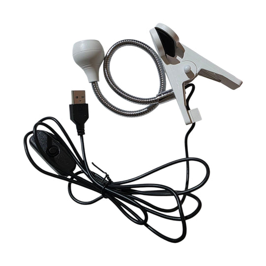 Mini lampă UV Fashion albă, cu clemă și cablu USB