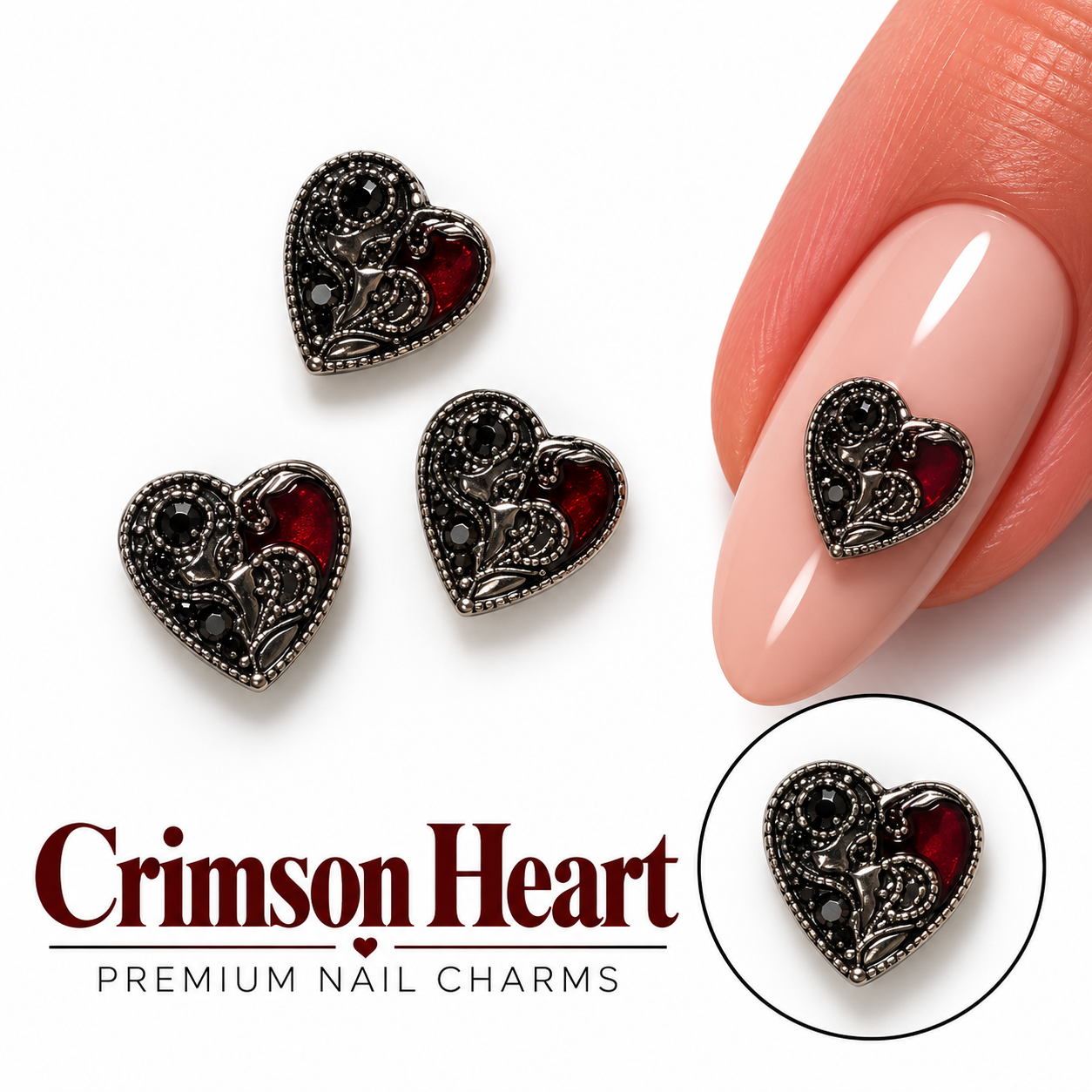 Image of Nail Art Crimson Heart
