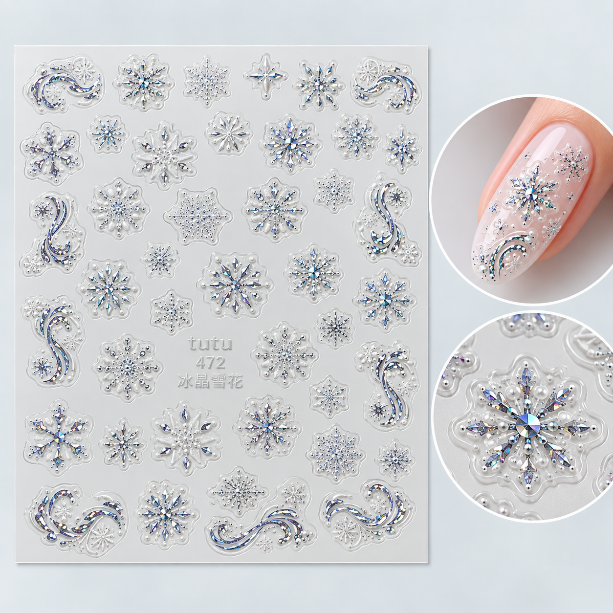 Image of Sticker Nail Art 472 Snow
