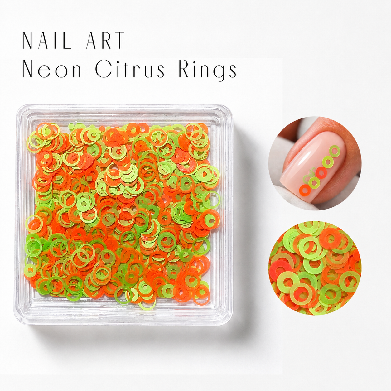 Image of Nail Art Neon Citrus Rings