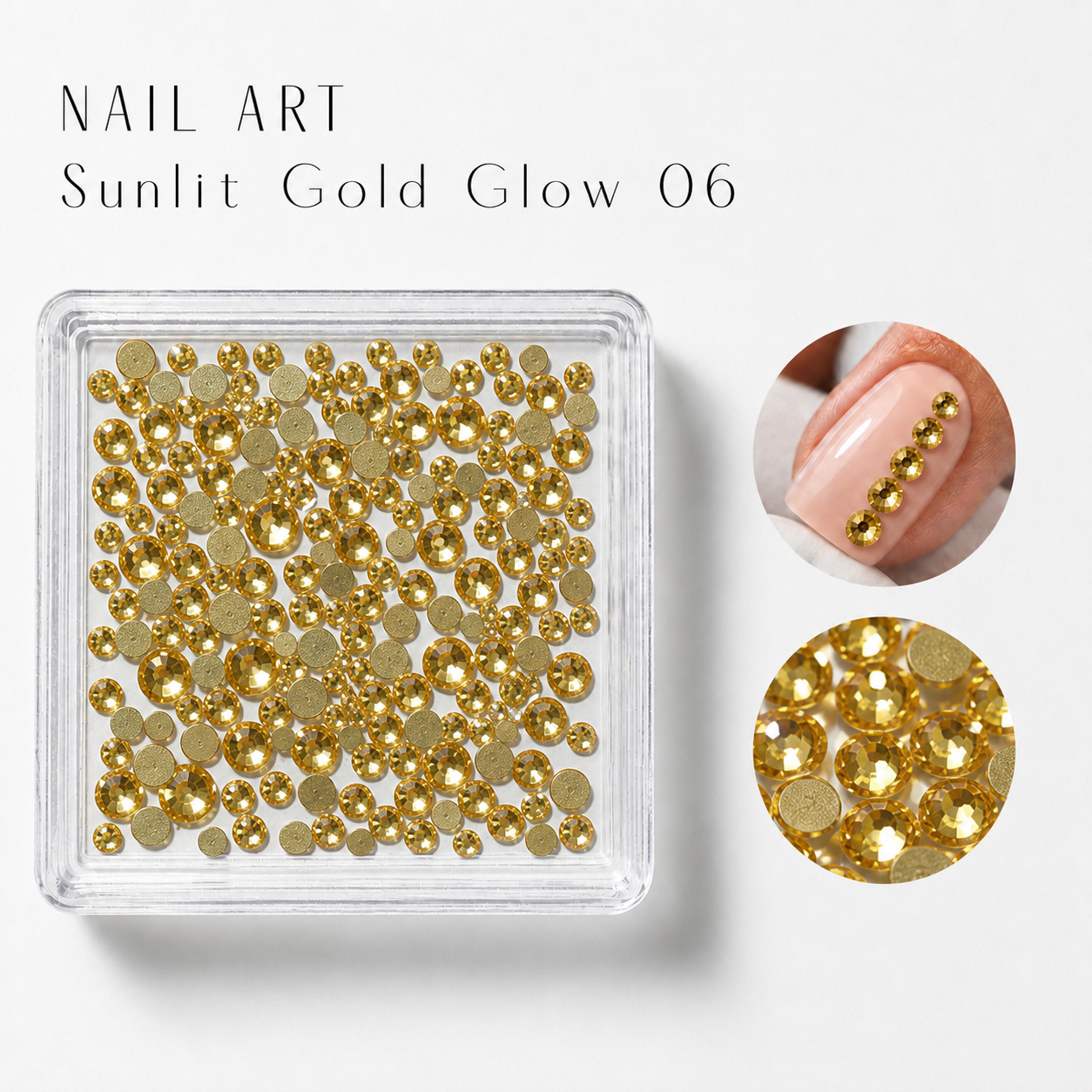 Image of Nail Art Sunlit Gold Glow 06
