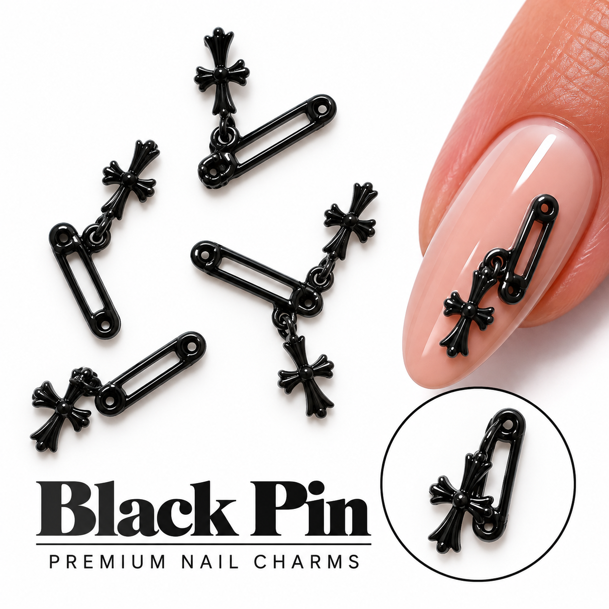 Image of Nail Art Charm Black Pin