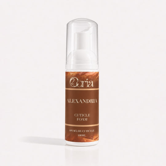 Spumă pentru cuticule Coria Alexandria 100 ml – flacon cu pompă, etichetă maro