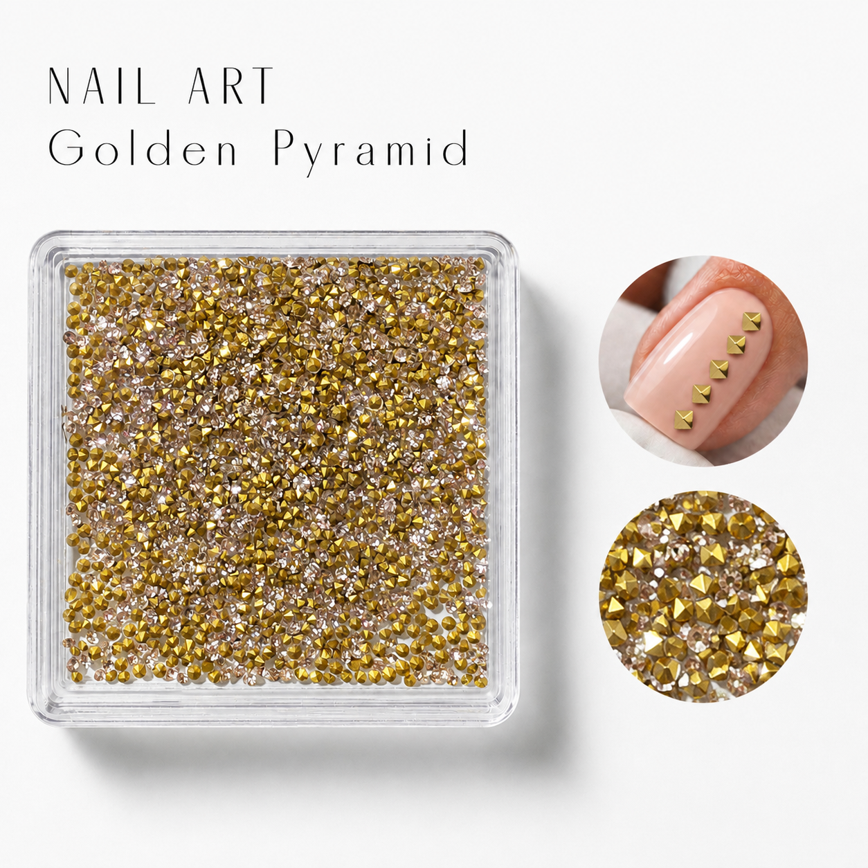 Image of Nail Art Golden Pyramid