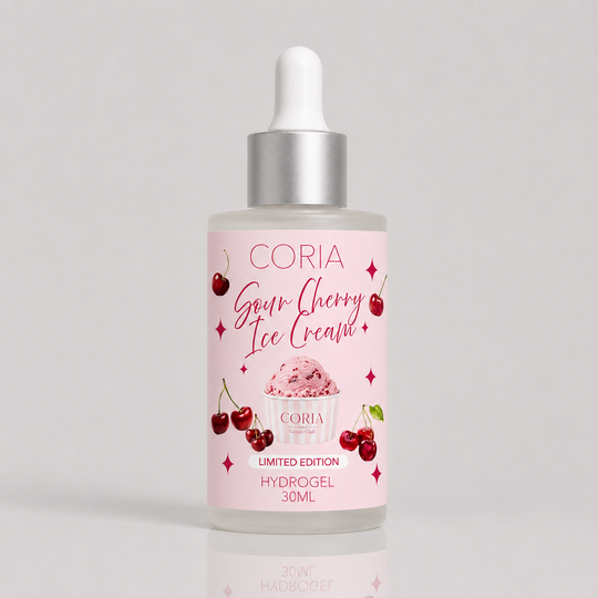 Hydrogel pentru cuticule Sour Cherry Ice Cream Coria, flacon 30 ml cu pipetă