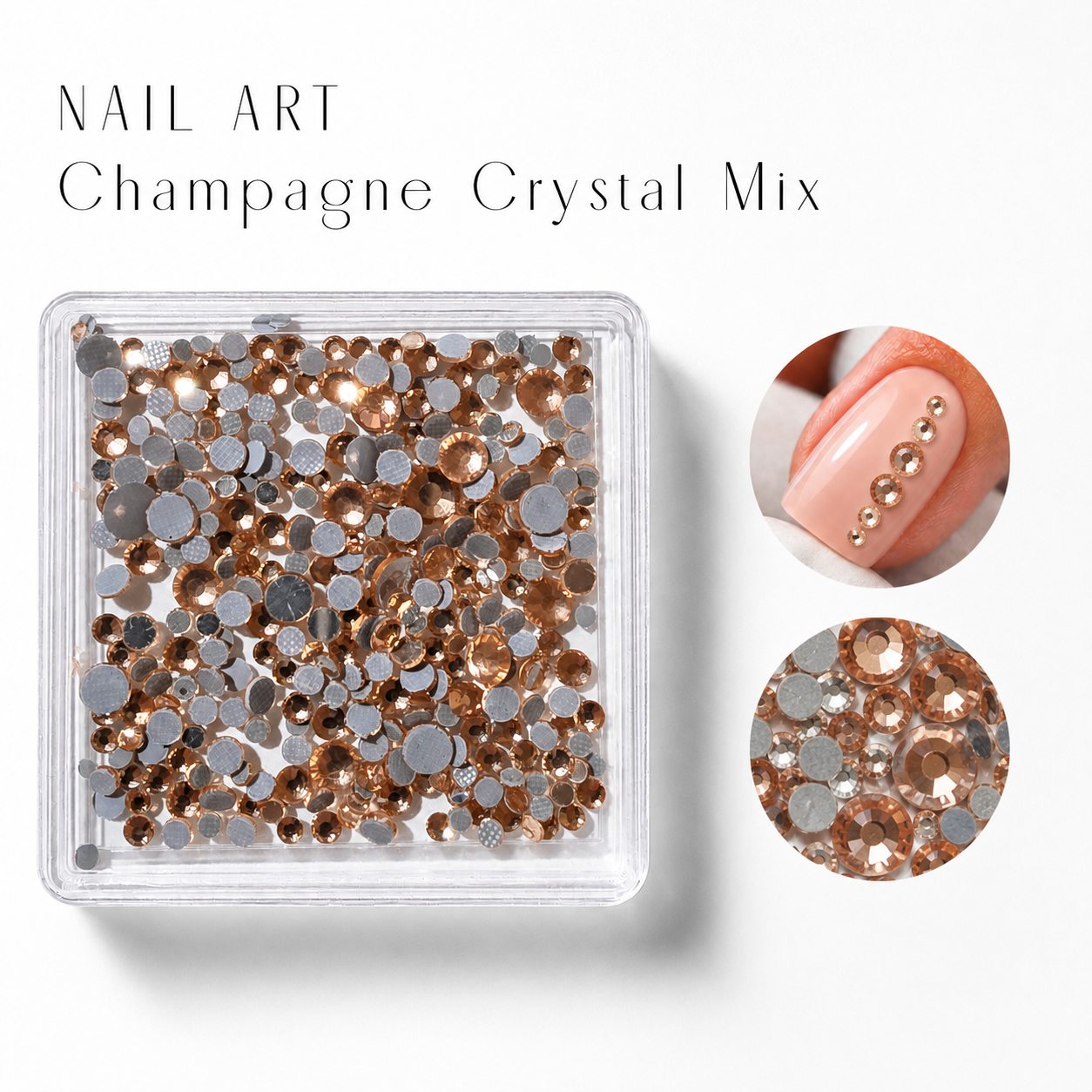 Image of Nail Art Champagne Crystal Mix