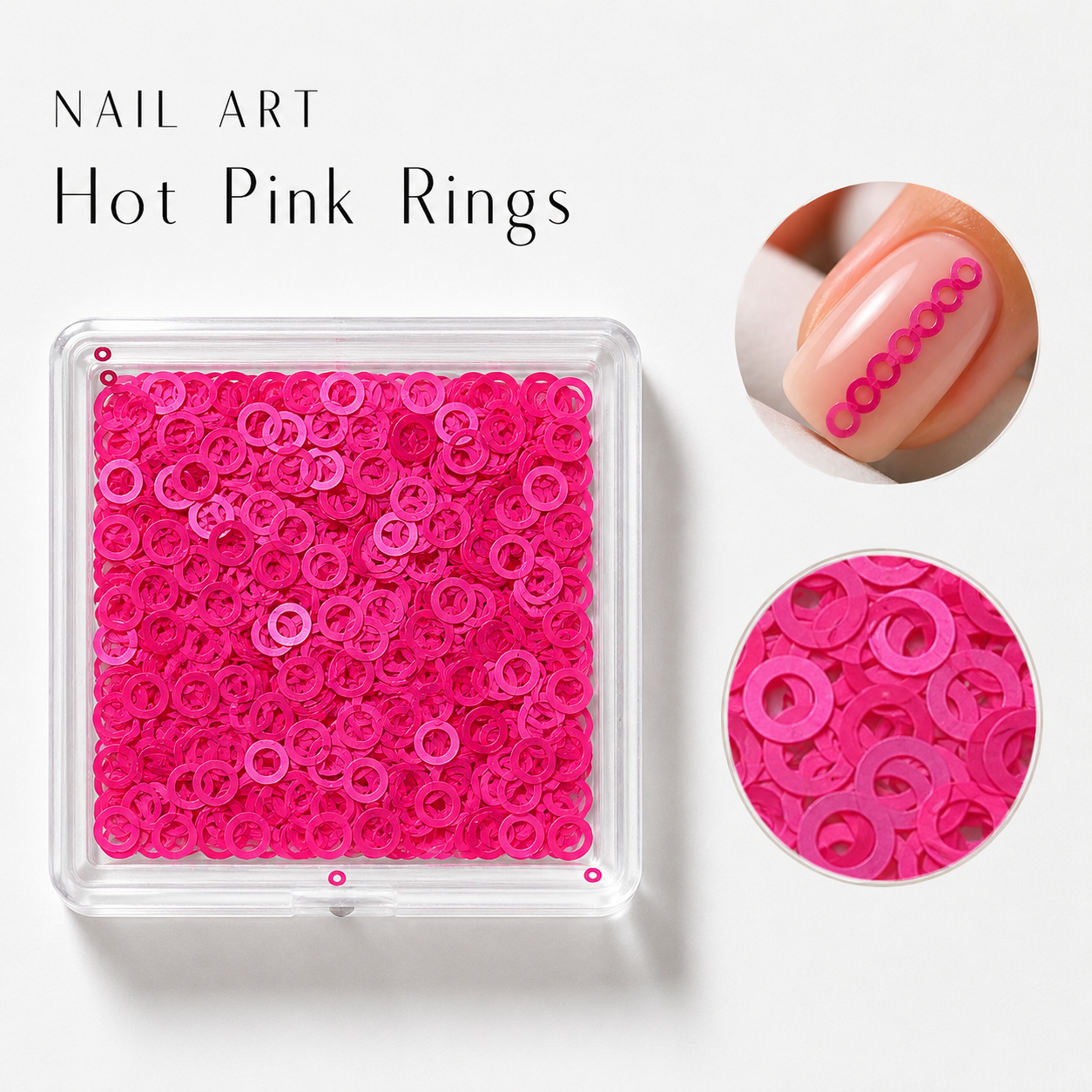 Image of Nail Art Hot Pink Rings