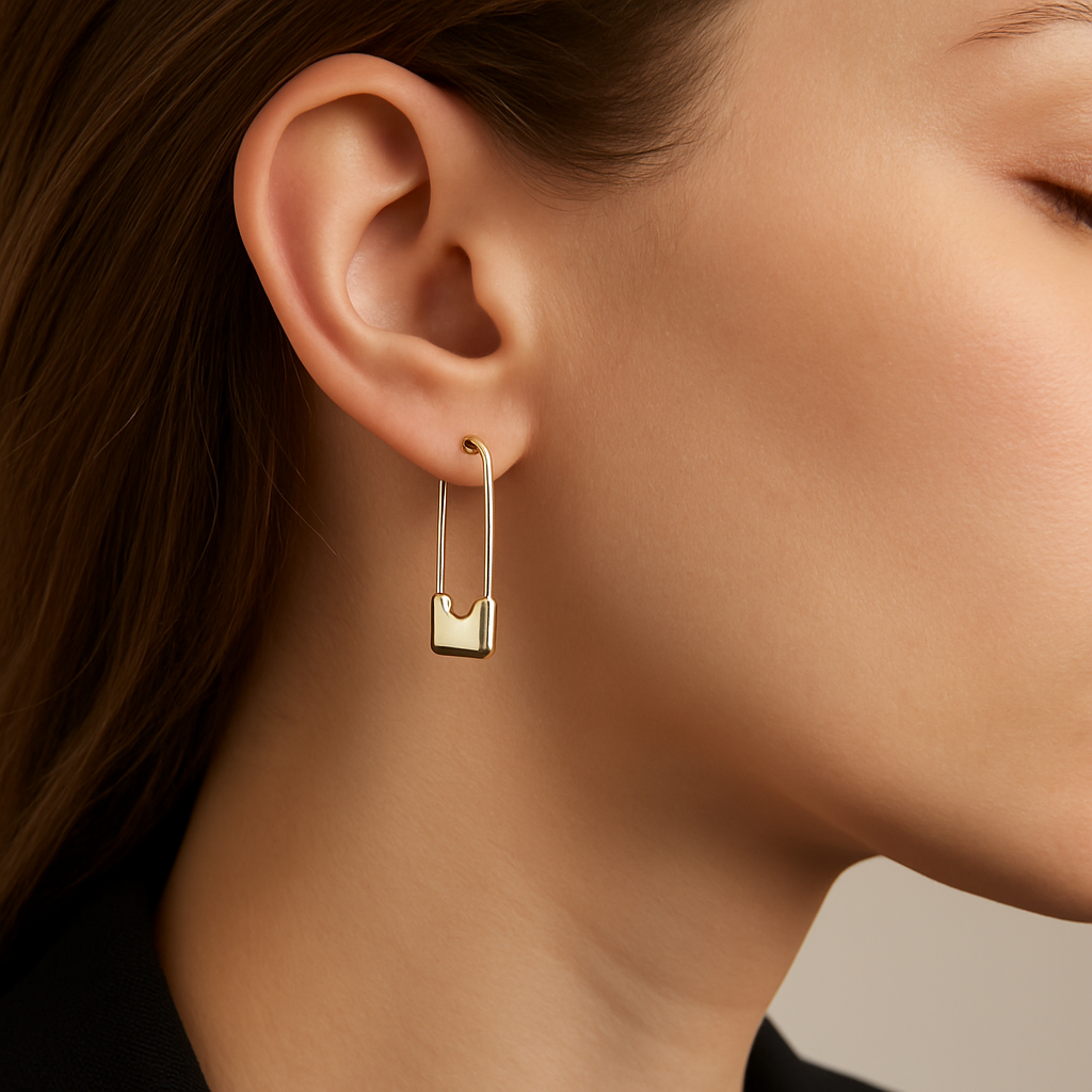 Cercei Gold Safty Pin
