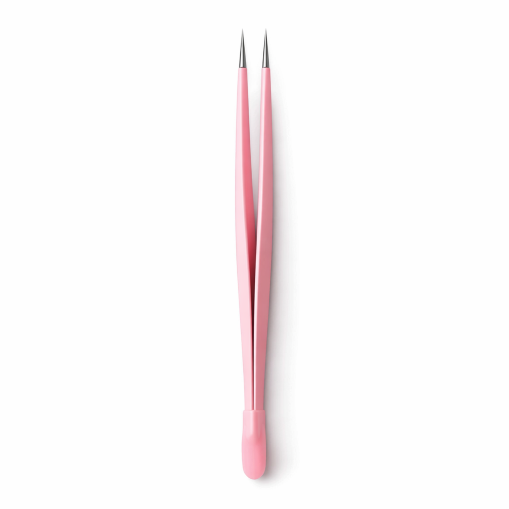 Penseta Inox Varf Drept NAILArt-Pink