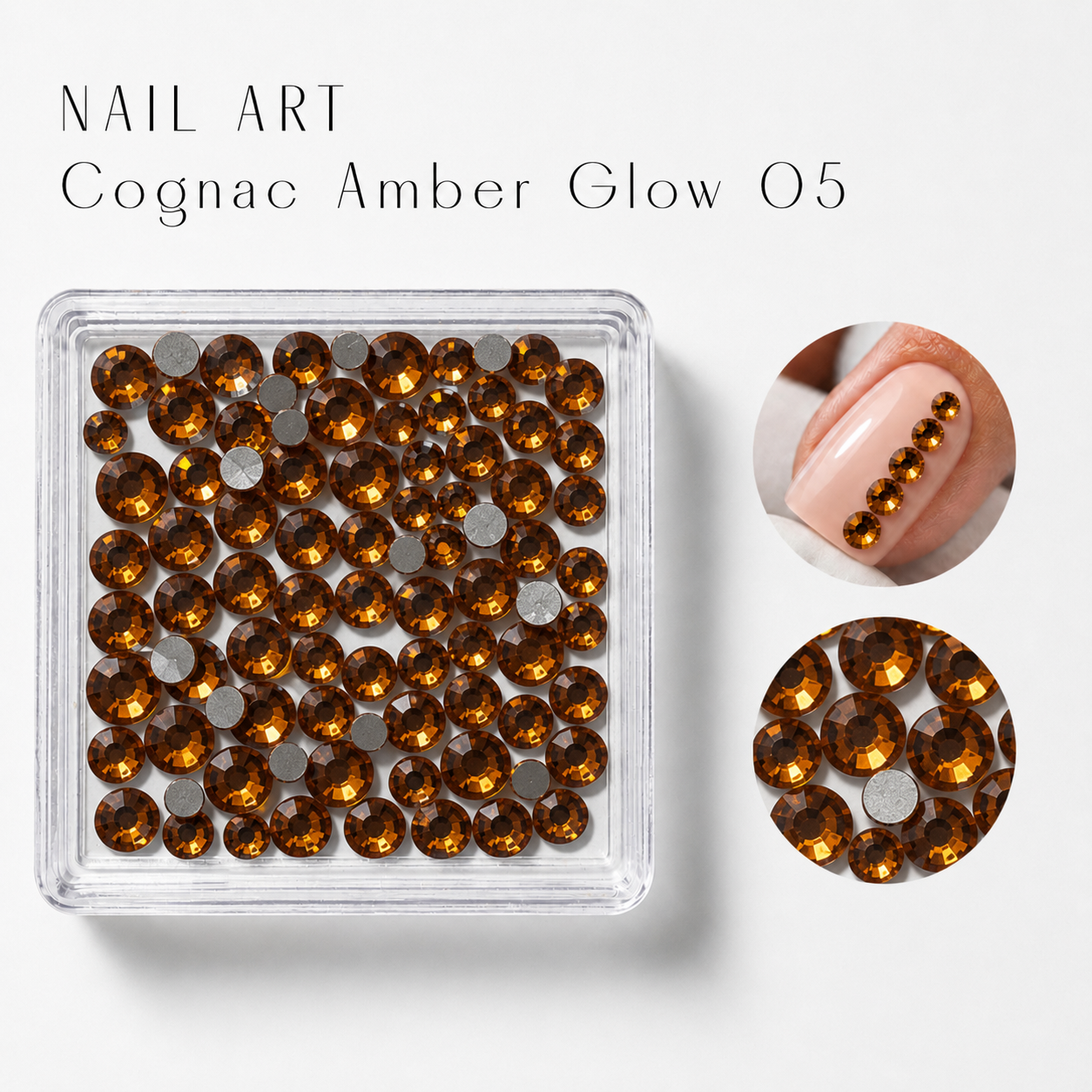 Image of Nail Art Cognac Amber Glow 05
