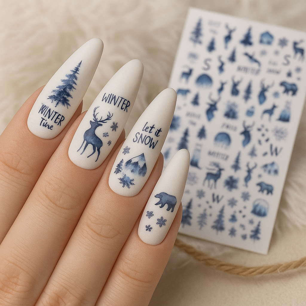 Image of Sticker Decor Unghii 812 Blue Forest Dream