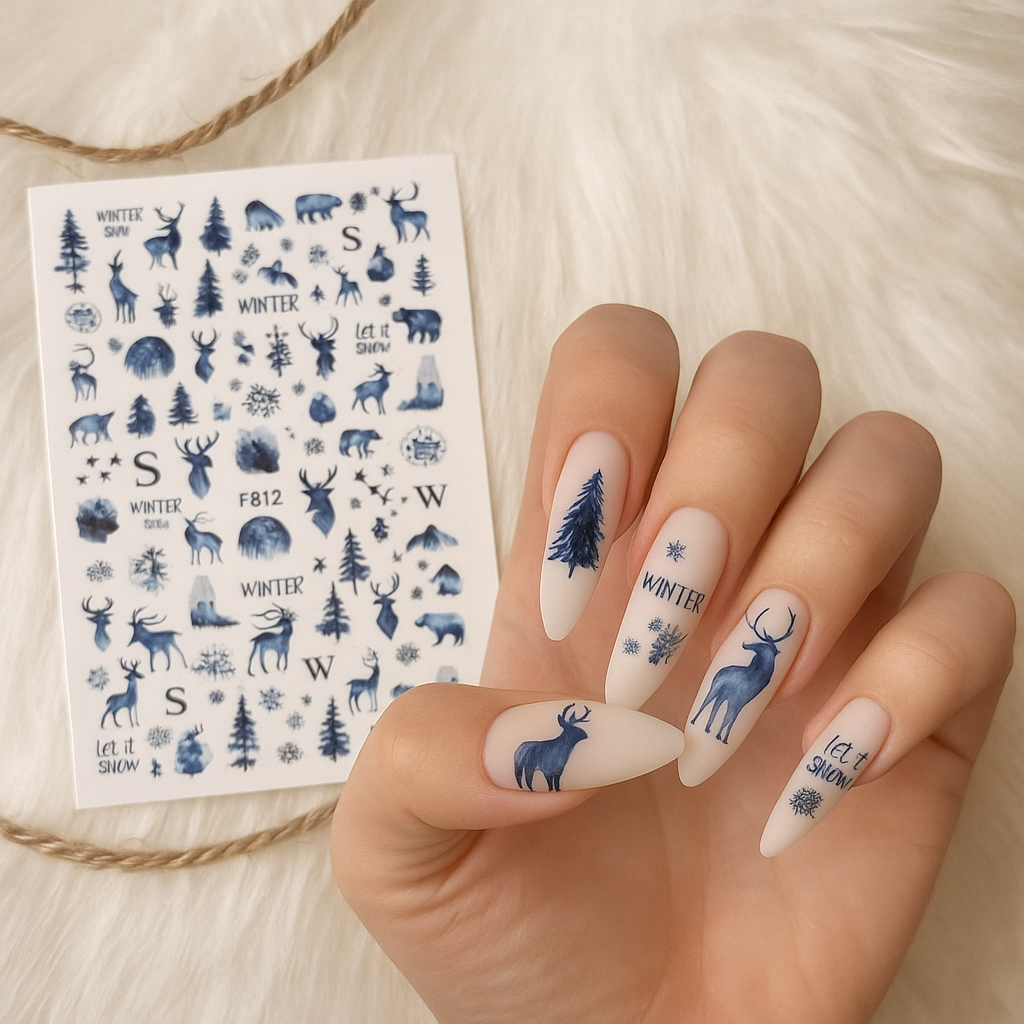 Image of Sticker Decor Unghii 812 Blue Forest Dream