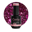 Ojă semipermanentă Coria Pink Glow 88 – roz-magenta cu paiete, flacon 15 ml