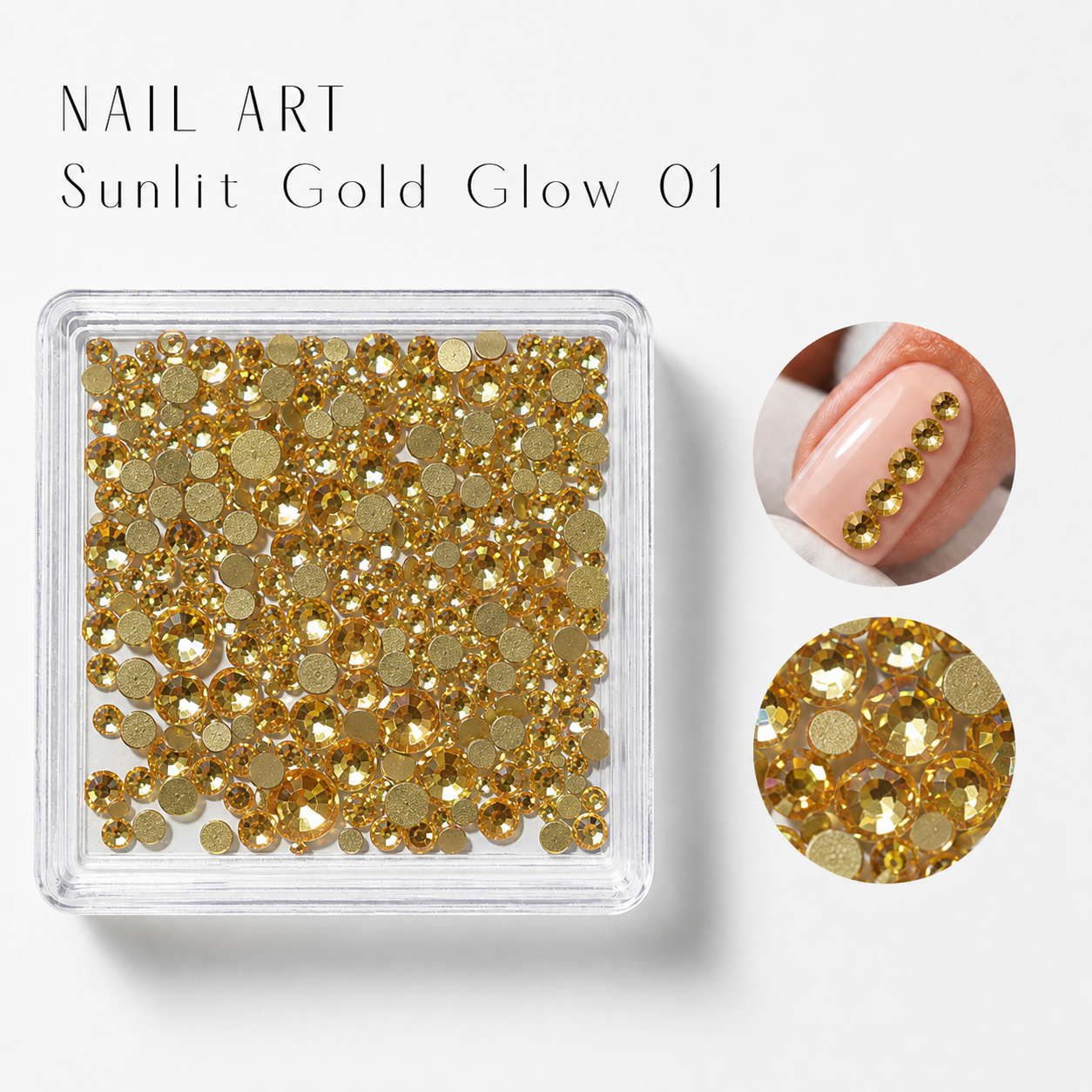 Image of Nail Art Sunlit Gold Glow 01