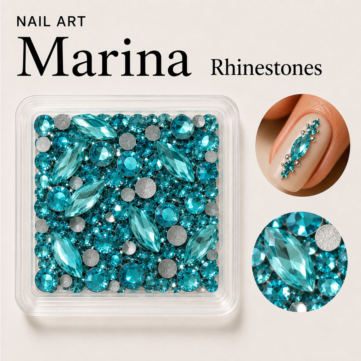 Image of Nail Art Marina Rhinestone