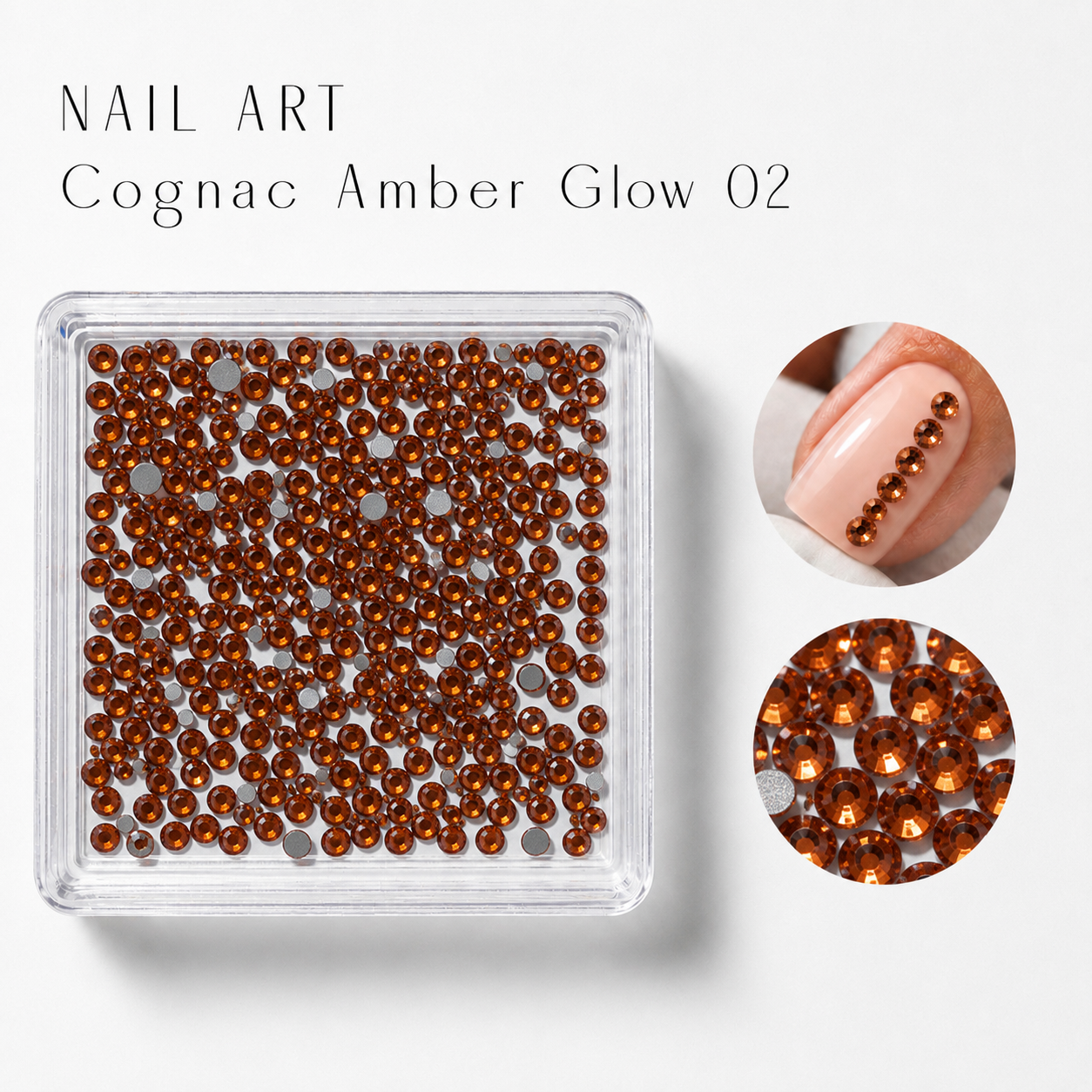 Image of Nail Art Cognac Amber Glow 02