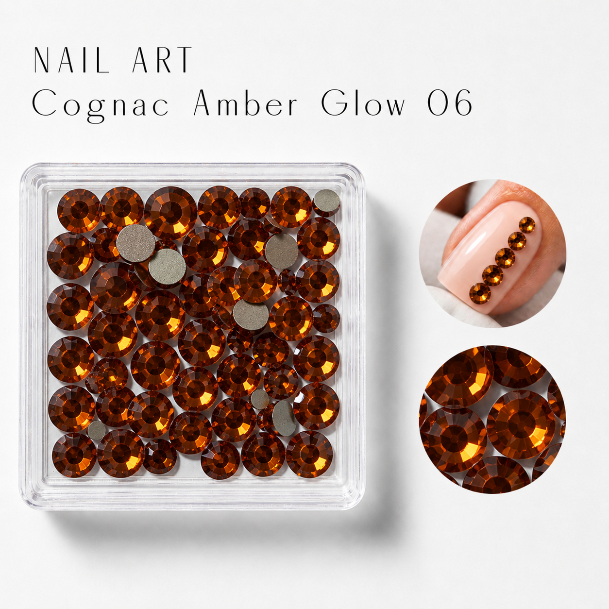 Image of Nail Art Cognac Amber Glow 06