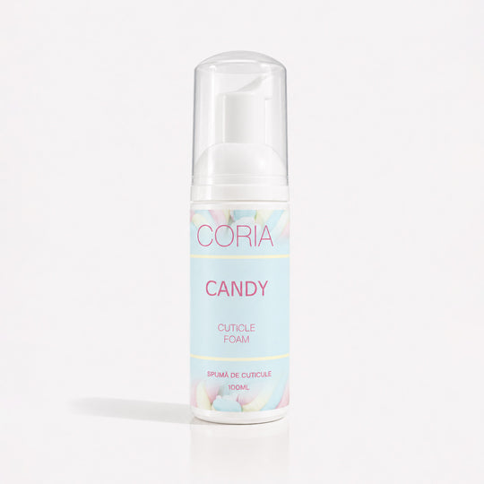 Spumă pentru cuticule Coria Candy 100 ml – flacon cu pompă, etichetă pastel