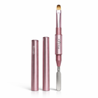 Pensula Precision dublă cu spatulă și oval nr. 6 PONYA, mâner roz metalizat