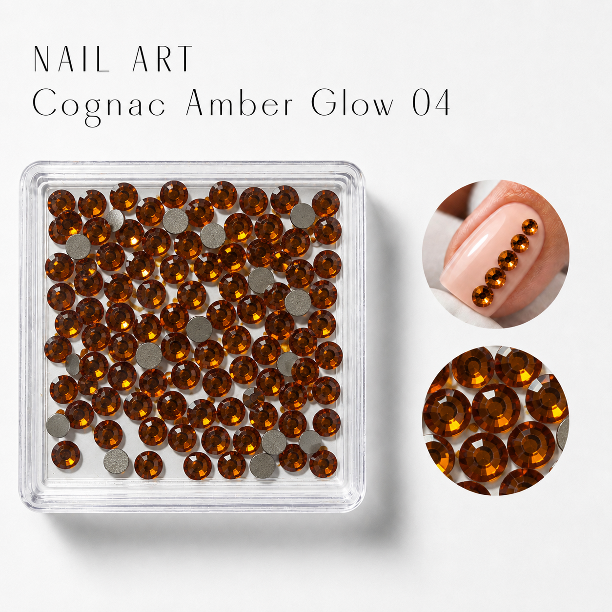 Image of Nail Art Cognac Amber Glow 04