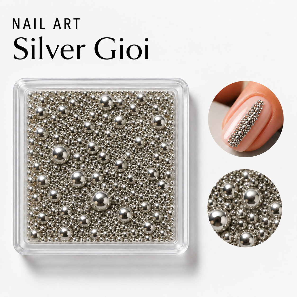 Nail Art Silver Gioi 1-3mm