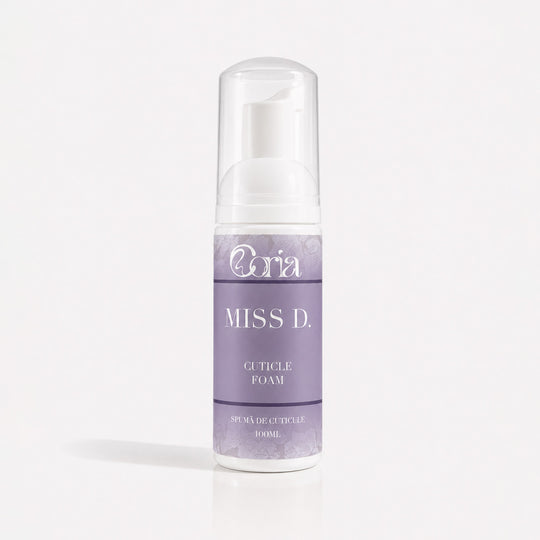 Spumă pentru cuticule Coria Miss D. 100 ml – flacon cu pompă, etichetă lila