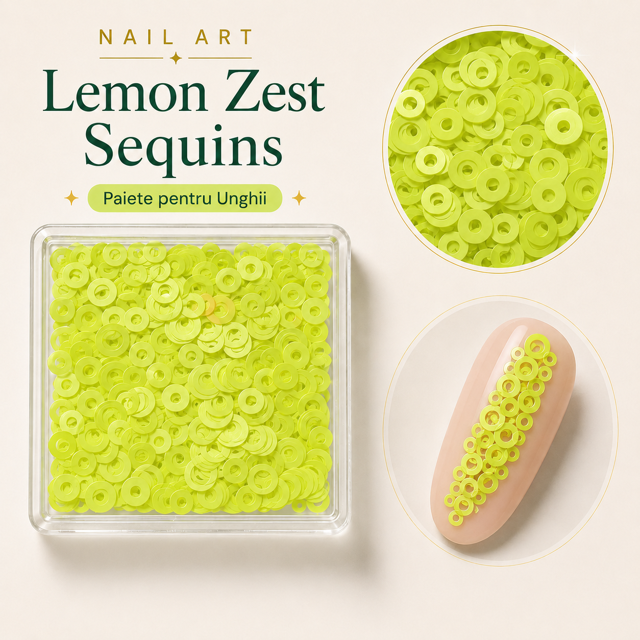 Image of Nail Art Lemon Zest Sequins
