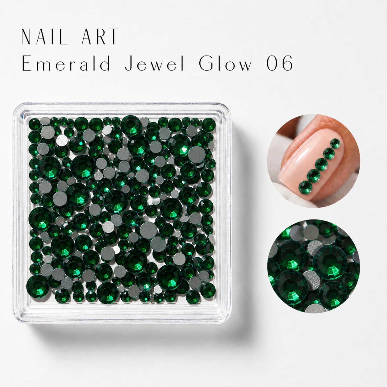 Image of Nail Art Emerald Jewel Glow 06
