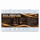 Tipsuri Space French Nail Stiletto Dual Form Coria, cutie cu 150 de bucăți