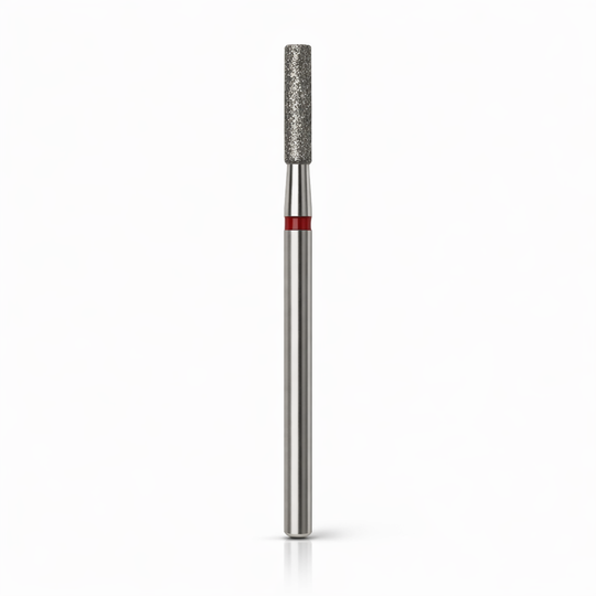 Bit freză diamantat cilindru vârf pătrat 2 x 10 mm SOFA, inel roșu